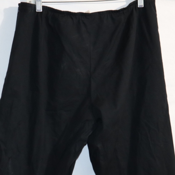 Eileen Fisher Organic Cotton Spandex  Slim Ankle Pant Slits Black - Picture 10 of 12